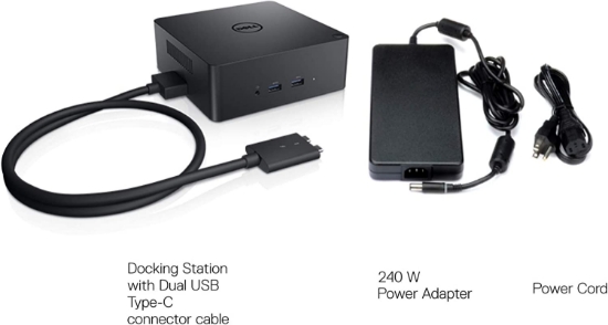 Picture of Dell Precision Dual USB-C Thunderbolt Dock TB18DC Docking Station, with 240 Watt Power Adapter