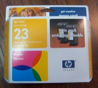 Picture of New Genuine Hp 23/23 Color Twin Pack Ink Cartridge C1823T