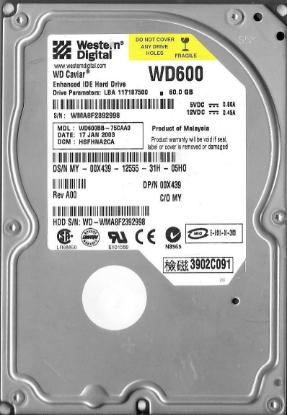 Picture of Western Digital 60GB IDE Hard Drive