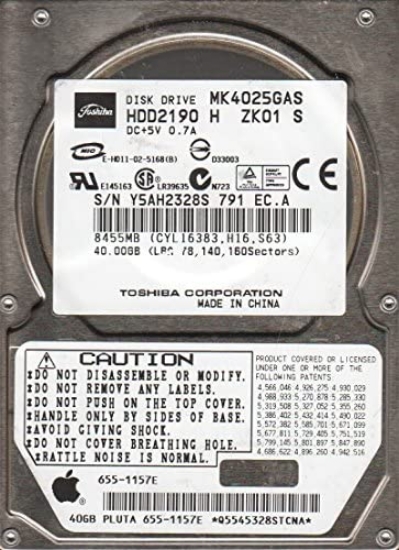 Picture of 20GB Toshiba 4200RPM ATA HDD4 MK2018GAP Internal 3.5 Inch Hard Drive 