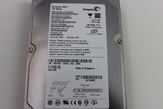 Picture of Dell R0190 ST3120026AS 3.5" 25mm HDD SATA 120GB 7200 Seagate Desktop Hard Drive