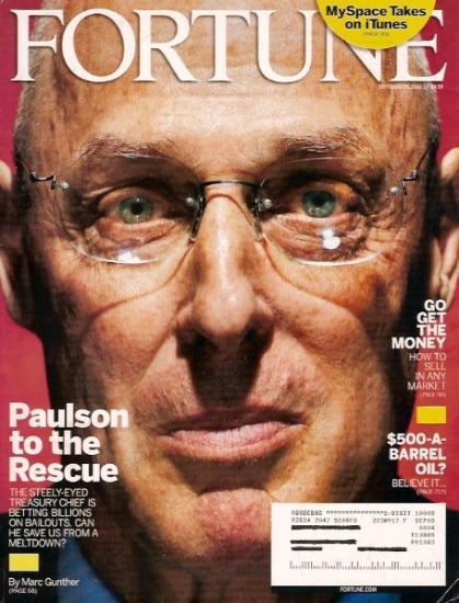 Picture of Fortune (September 29, 2008) Paulson to the Rescue