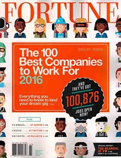 Picture of Fortune Magazine (March 15, 2016) The 100 Best Companies To Work