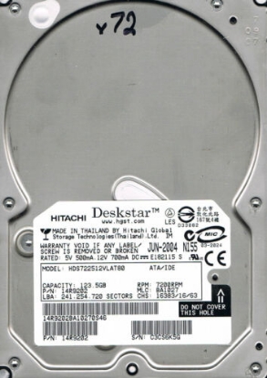 Picture of Hitachi HDS722512VLAT80 123GB, Internal Hard Drive