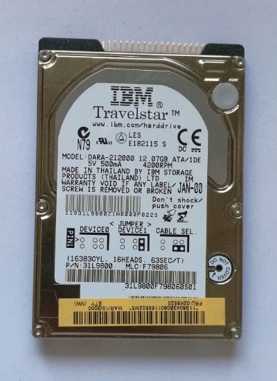 Picture of IBM Dara-212000 - 12 Gb 2.5 Inch 4200 RPM IDE