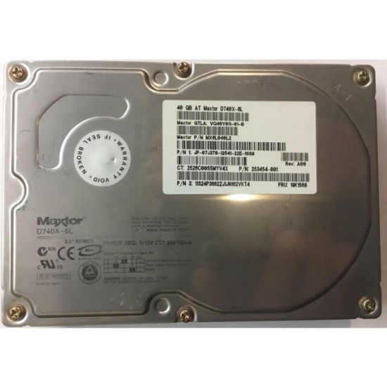 Picture of MAXTOR 40GB HDD,D740X-6L MX6L040J2 07J378 253454-001 FRU: 19K1568, TSZXX