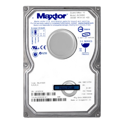 Picture of MAXTOR 6L300R0-1 - DiamondMax 10 6L300R0 300GB PATA133 HDD, BAJ41G20 K,M,G,A