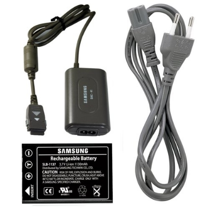 Picture of Samsung SLB-1137 Lithium-Ion Rechargeable Battery & Charger Kit for Digimax U-CA 3, U-CA 4, U-CA 505, U-CA 5, V600, and V700 Cameras