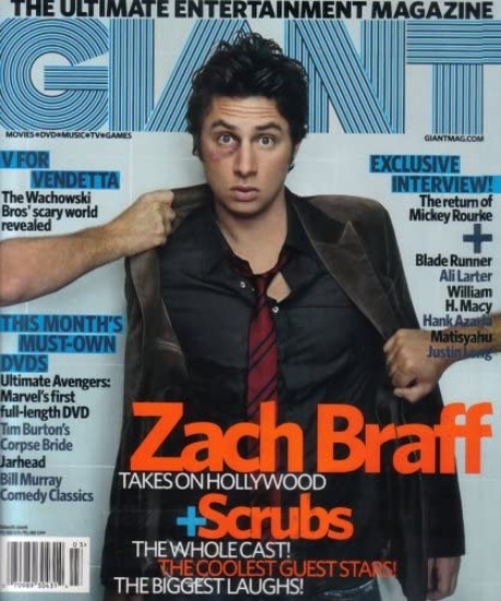 Picture of Giant 10 Magazine Zach Braff March 2006 Issue