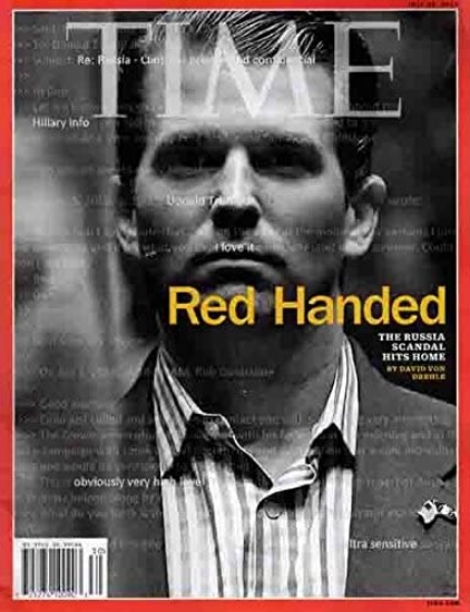 Picture of Time Magazine (July 24, 2017) Donald Trump Jr. Red Handed Cover