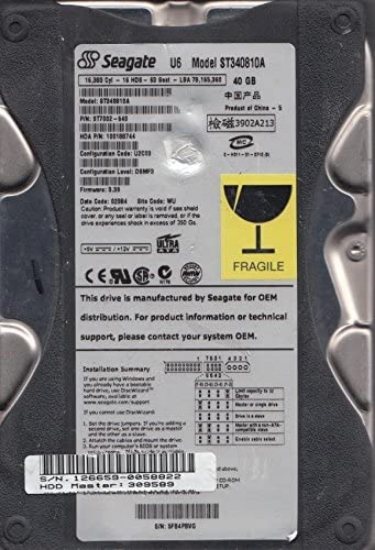 Picture of Seagate U Series 6 40GB UDMA/100 5400RPM 2MB IDE Hard Drive